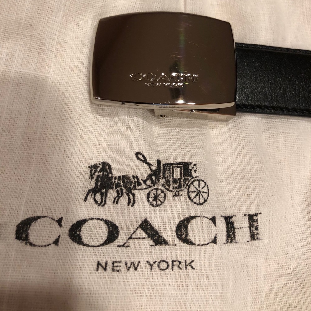 Men’s Coach “CC” canvas/leather reversible belt